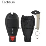 NO LOGO 2+1 button remote key shell for Chrysler/Dodge/Jeep